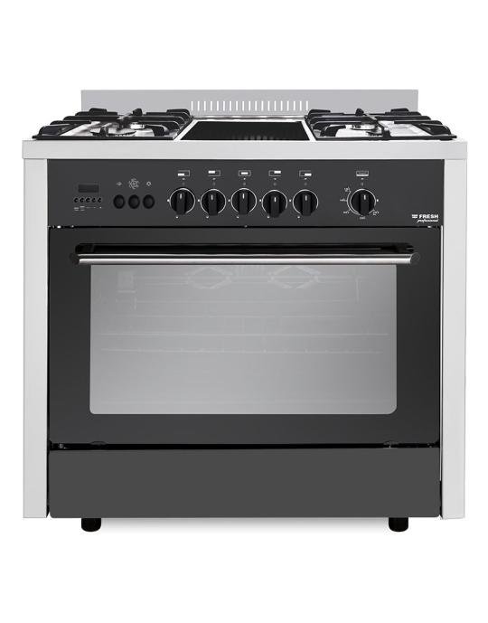 بوتاجاز فريش بروفيشنال 90سم ستالس* اسود ديجيتال امان مروحه جريلو  - 5340