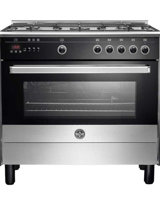 بوتاجاز لاجيرمانيا 90 × 60 - 5 شعلة غاز استانلس × أسود 9L10G4A1X4AWW