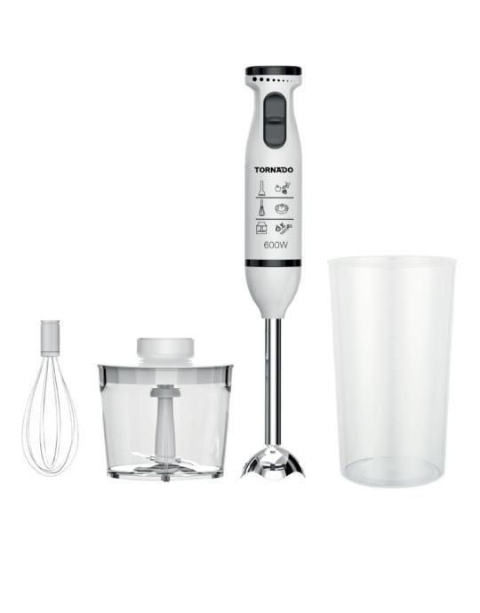 خلاط يدوي تورنيدو 600 وات كبة مضرب بيض أبيض HB-600GWT